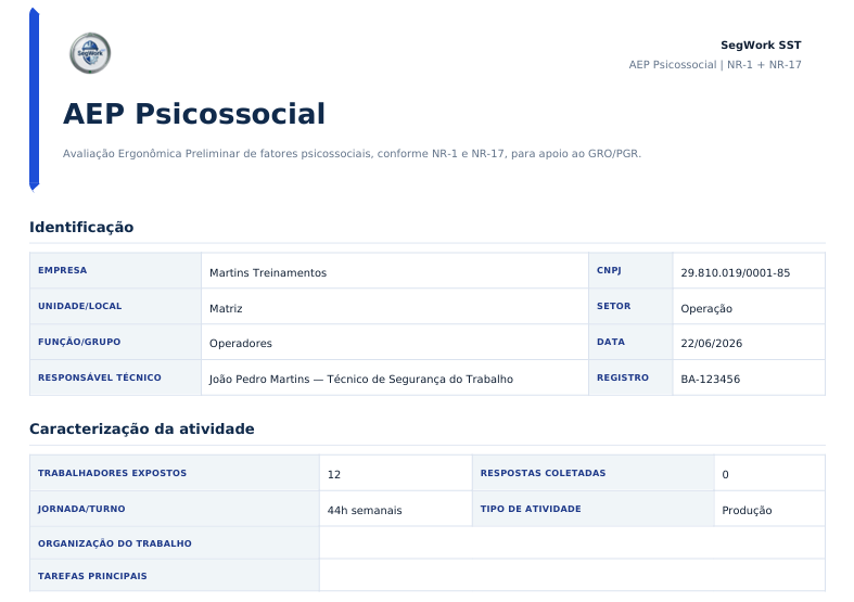 Prévia do exemplo de AEP Psicossocial